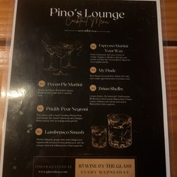 Pino's Gift Basket Shoppe, Wine Cellar & Lounge - Their current signature cocktail menu