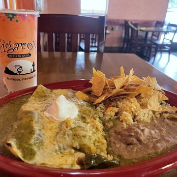 Figaro's Mexican Grill - Chile verde steak enchiladas - Mexican Near Me - Tulare, California
