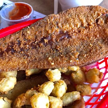 The Catfish Place - Fried eggplant sitting atop fried okra. Heaven! - Seafood Near Me - Saint Cloud, Florida The Catfish Place - Fried eggplant sitting atop fried okra. Heaven! - Seafood Near Me - Saint Cloud, Florida