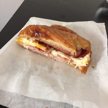 Jolly Donuts - Egg, cheese, bacon, sausage, and ham croissant sandwich - Donuts Near Me - Canoga Park, California
