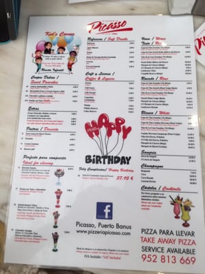 Menu photo 4 Pizzeria Picasso Marbella, MA