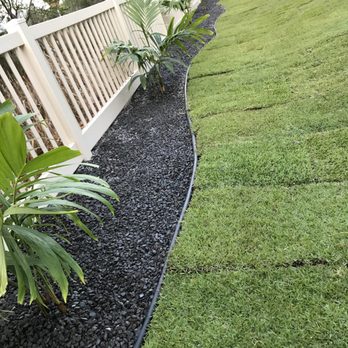 Estrada Landscape Services - Gravel edging with Manila palms - Landscaping Near Me Estrada Landscape Services - Gravel edging with Manila palms - Landscaping Near Me