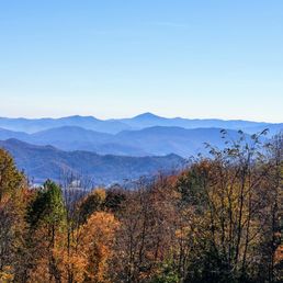 a view of the mountains in the distance