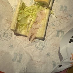 Jimmy John's - A $6 little John sub with a sliver of Turkey.