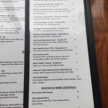 Eat Chow - Beer, Shochu and Wine Cocktail menu - Breakfast & Brunch Near Me - Costa Mesa, California