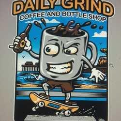 The Daily Grind Coffee & Bottle Shop - Our sweet logo done by the one and only Jimbo Phillips!!