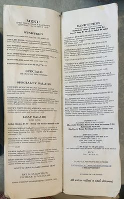 Menu photo 5 The Dove's Nest Waxahachie, TX