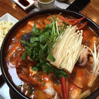 Tang Restaurant - Seafood hotpot includes a lobster - Korean Near Me - Flushing, New York Tang Restaurant - Seafood hotpot includes a lobster - Korean Near Me - Flushing, New York