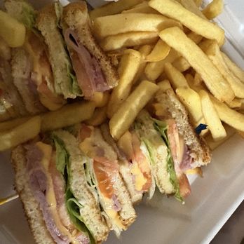 Angie's Country Kitchen - Toasted Ham and Cheese Club Sandwich Lunch w fries - American Near Me - Houston, Texas
