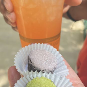 La Tour Cafe - Complimentary chocolate and matcha mochi w/ Chee mui-ade! The chocolate was my favorite mochi! Consistency was perfect - Cafes Near Me - Honolulu, Hawaii La Tour Cafe - Complimentary chocolate and matcha mochi w/ Chee mui-ade! The chocolate was my favorite mochi! Consistency was perfect - Cafes Near Me - Honolulu, Hawaii