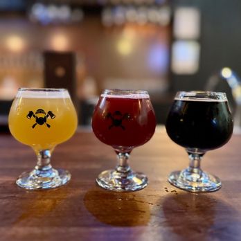 Great Notion Brewing - Georgetown - three different beers - Beer Gardens Near Me - Seattle, Washington