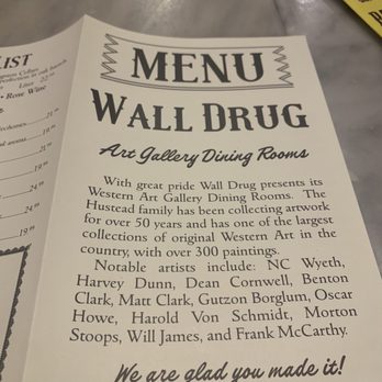 Wall Drug Store - Menu - Drugstores Near Me - Wall, South Dakota