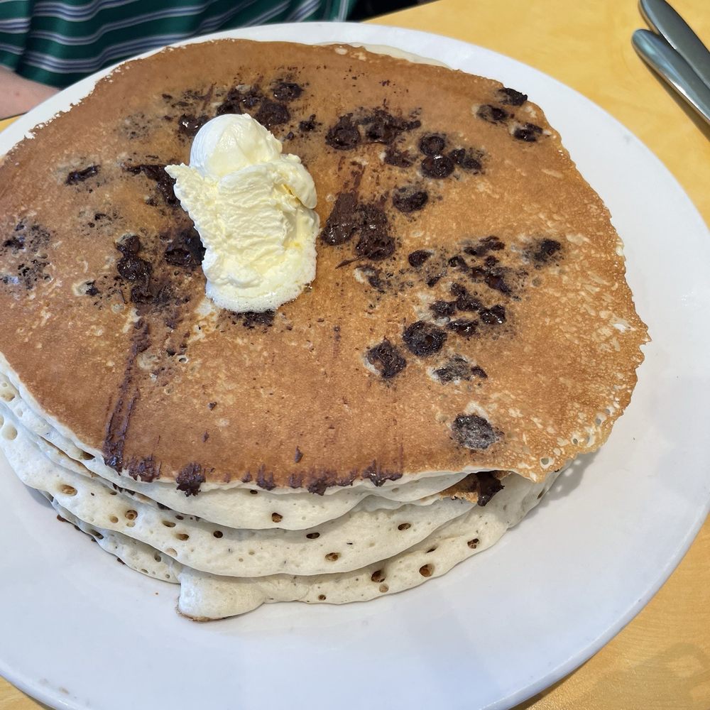 Half Day Cafe - Chocolate chip pancakes are made with delicious semi sweet dark chocolate - Breakfast & Brunch Near Me - Mason, Ohio Half Day Cafe - Chocolate chip pancakes are made with delicious semi sweet dark chocolate - Breakfast & Brunch Near Me - Mason, Ohio