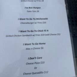 Kids Menu