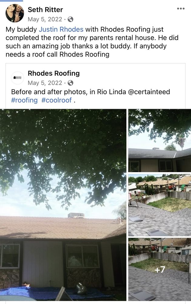 Slide of Rhodes Roofing