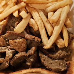 Astoria Pizza Restaurant - Gyro, plain with Italian dressing & tzatziki sauce on the side with fries