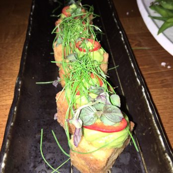 Roka Akor - Chicago - Spicy fried tofu with avocado relish and fresno chili - Sushi Bars Near Me - Chicago, Illinois Roka Akor - Chicago - Spicy fried tofu with avocado relish and fresno chili - Sushi Bars Near Me - Chicago, Illinois
