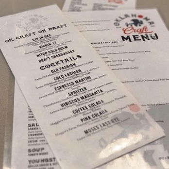 Oklahoma Craft - menus on a table - Coffee & Tea Near Me - Oklahoma City, Oklahoma