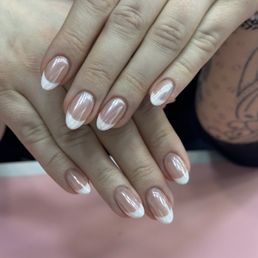 GelX French tips with chrome GelX French tips with chrome