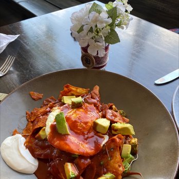 Bosscat Kitchen & Libations - Short rib Chilaquiles added over easy egg - Bars Near Me - Orange, California