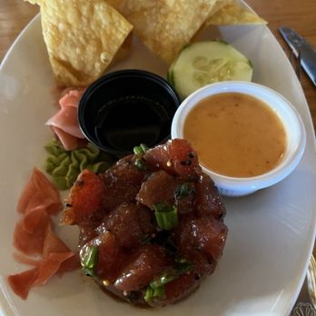 Chuck's Seafood Restaurant - Tuba poke from the Happy Hour menu, I added bang bang sauce. - Seafood Near Me - Fort Pierce, Florida