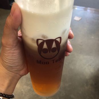 Moo Tea - White Peach Oolong with Cheese Foam - Tea Rooms Near Me - Alhambra, California Moo Tea - White Peach Oolong with Cheese Foam - Tea Rooms Near Me - Alhambra, California