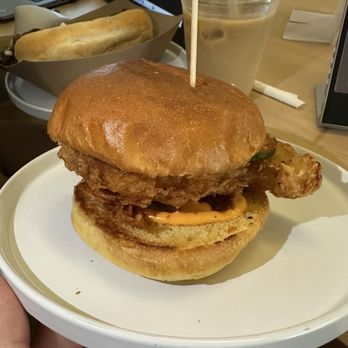Postern Coffee - KFC sando - bread was very good and chicken was crispy - Coffee & Tea Near Me - Doraville, Georgia