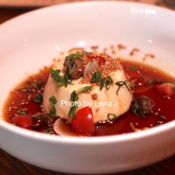 Mud Hen Water - Peanut Tofu ($13) - pickled mushroom, ginger, sesame, sweet shoyu. This was my fav dish.