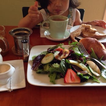 Tea List - Green salad, peanut butter and honey sandwich accompanied by Persian tea and hot chocolate. - Coffee & Tea Near Me - Davis, California Tea List - Green salad, peanut butter and honey sandwich accompanied by Persian tea and hot chocolate. - Coffee & Tea Near Me - Davis, California
