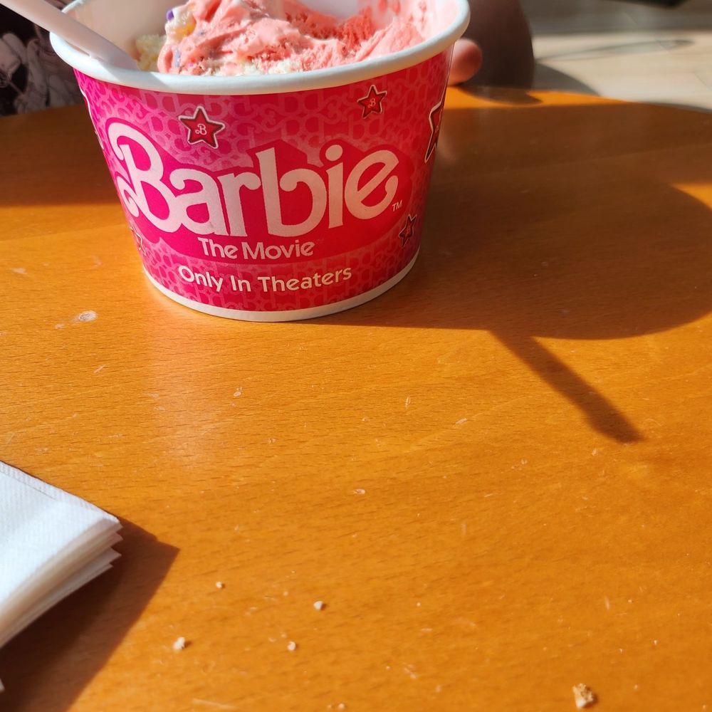 Cold Stone Creamery - Barbie ice cream! It's pink cotton candy!! - Ice Cream & Frozen Yogurt Near Me - Orlando, Florida