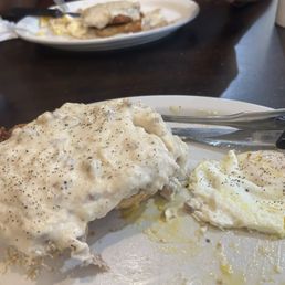 Oh my, this was country fried steak with sausage biscuit.