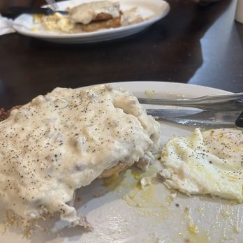 Kristof's Kafe - Oh my, this was country fried steak with sausage biscuit. - American Near Me - Davie, Florida