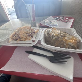 Rick's Burgers - Small Chilli Chili Cheese Fries And a chili Verde Burrito   So good and the chili on the fries is the bomb - Burgers Near Me - Rosemead, California