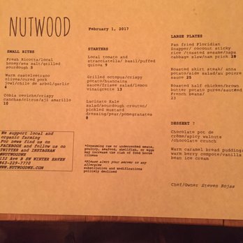 Nutwood - Great daily menu - New American Near Me - Winter Haven, Florida Nutwood - Great daily menu - New American Near Me - Winter Haven, Florida