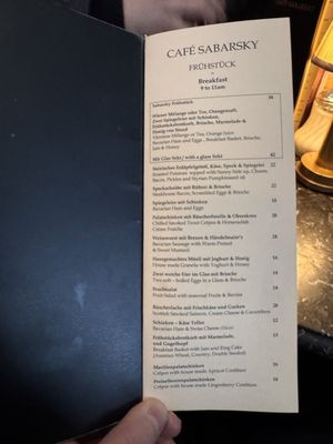 Menu photo 1 Cafe Sabarsky New York, NY Menu photo 1 Cafe Sabarsky New York, NY