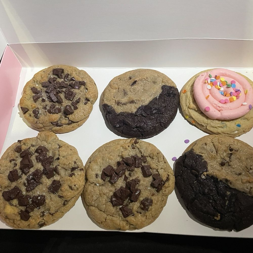 Crumbl - Merrick - Semi sweet chocolate chip, Pink Fetti, and Brookies - Bakeries Near Me - Merrick, New York