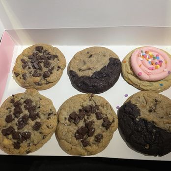 Crumbl - Merrick - Semi sweet chocolate chip, Pink Fetti, and Brookies - Bakeries Near Me - Merrick, New York