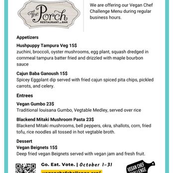 The Porch - 2025 Sacramento Vegan Chef Challenge Participant - Southern Near Me - Sacramento, California The Porch - 2025 Sacramento Vegan Chef Challenge Participant - Southern Near Me - Sacramento, California
