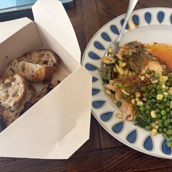 Liv's - Read the post. Salmon I made, with left over Liv's sauce and bread. What breakfast! - Seafood Near Me - Long Beach, California