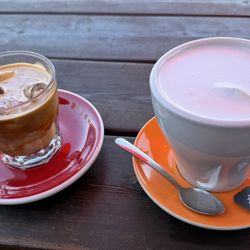 Cafe Velo - London Fog and dopio espresso with cream