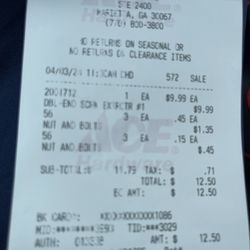 Ace Hardware - Paid in full