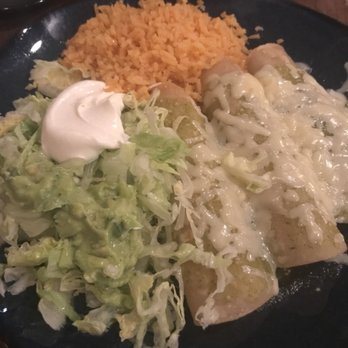 Mexicali Fresh - Enchiladas Verde with Arroz Rojo and a side salad (guacamole and sour cream) - Mexican Near Me - Savannah, Georgia Mexicali Fresh - Enchiladas Verde with Arroz Rojo and a side salad (guacamole and sour cream) - Mexican Near Me - Savannah, Georgia