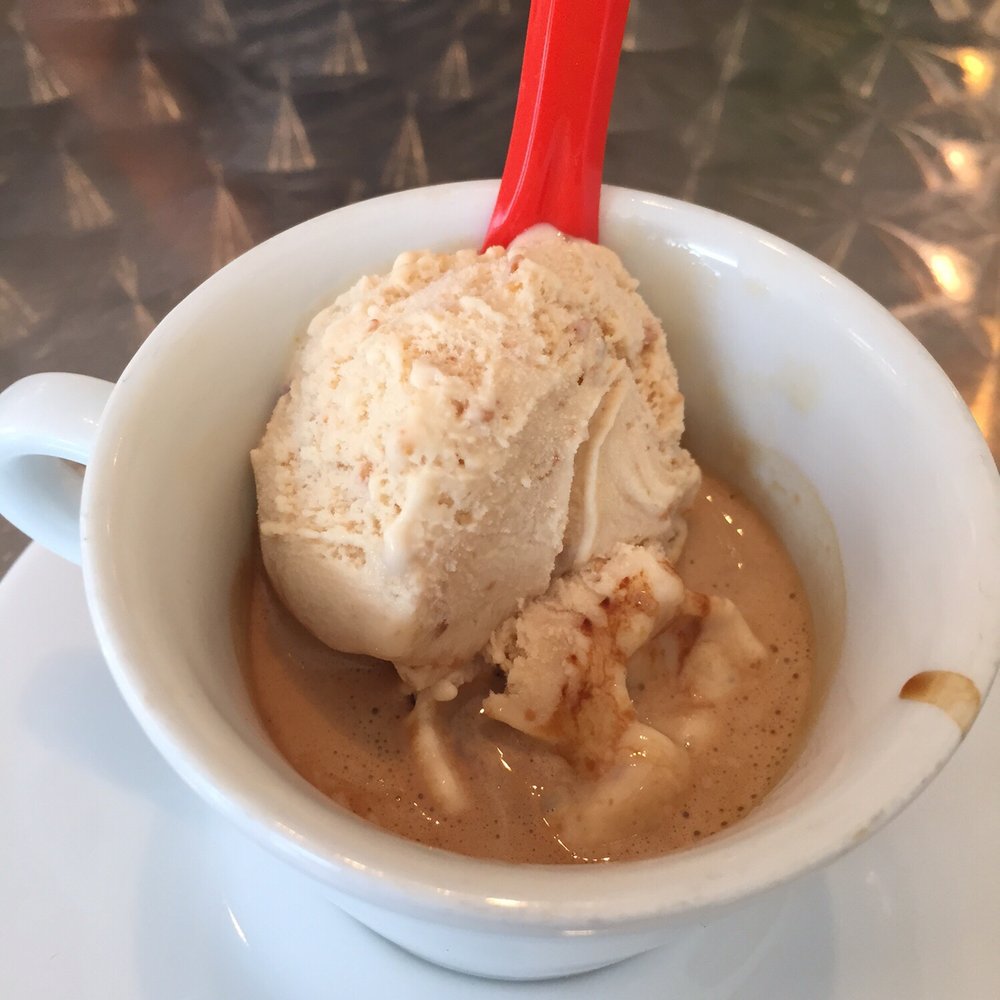 Pronto Caffe & Gelateria - Affogato with salted peanut ice cream for $4.75 - Cafes Near Me - Lexington, Virginia Pronto Caffe & Gelateria - Affogato with salted peanut ice cream for $4.75 - Cafes Near Me - Lexington, Virginia