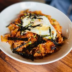 Café uu - Pork belly Kim chi fried rice