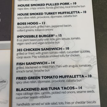 Coop 303 - Menu - New American Near Me - Atlantic Beach, Florida