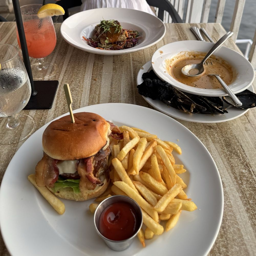 Juniper On The Water - Pan-Roasted Salmon Burger - Seafood Near Me - Hallandale Beach, Florida Juniper On The Water - Pan-Roasted Salmon Burger - Seafood Near Me - Hallandale Beach, Florida