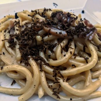 Angelino - Handmade pasta with bacon and black truffles (magic is implied) - Roman Near Me - Rome, RM