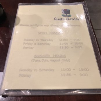 Sushi Garden - Front of menu~ - Japanese Near Me - Burnaby, British Columbia Sushi Garden - Front of menu~ - Japanese Near Me - Burnaby, British Columbia