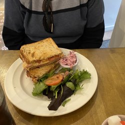 Bowes & Co - Grilled ham and cheese with coleslaw.