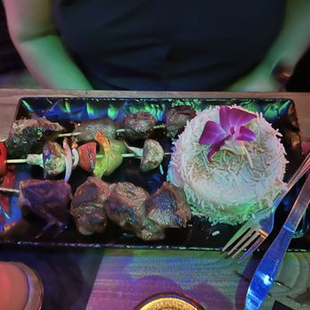 Permanent Vacation - Filet mignon skewers with pineapple rice - Tiki Bars Near Me - Maitland, Florida Permanent Vacation - Filet mignon skewers with pineapple rice - Tiki Bars Near Me - Maitland, Florida